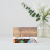 Carte De Visite Logo Pinceaux | Artistique | Bois (Debout devant)