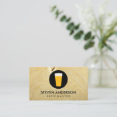 Carte De Visite Logo pinte de bière | Grain de bois (Debout devant)
