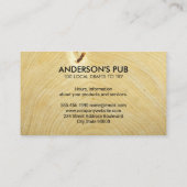 Carte De Visite Logo pinte de bière | Grain de bois (Dos)