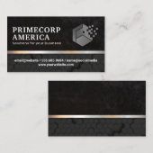 Carte De Visite Logo Pixel Corporate | Noir sur Hexagones noirs (Devant / Derrière)