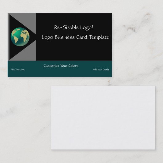 Carte De Visite Logo Planet Earth (Devant / Derrière)