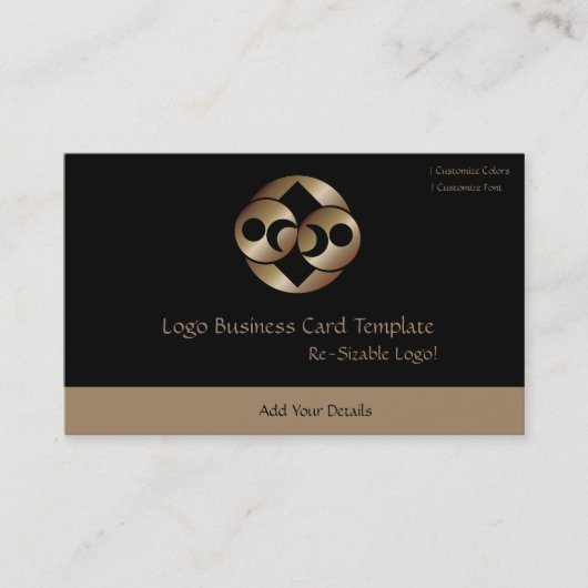 Carte De Visite Logo Planet Moon Noir et Or (Devant)