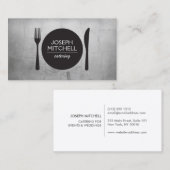 Carte De Visite Logo Plaque Rétro pour les chefs, Restauration, Re (Devant / Derrière)