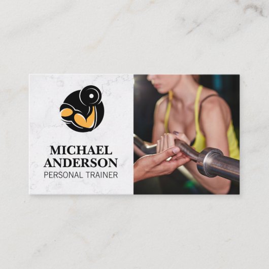 Carte De Visite Logo Poids du curling | Session de formation (Devant)