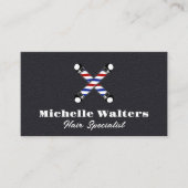 Carte De Visite Logo Poles en Barbre | Texture en cuir (Devant)