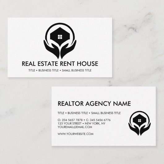 Carte De Visite Logo pour agence immobilière location maison (Devant / Derrière)