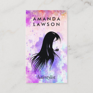 Carte De Visite Logo pour cheveux Aquarelle Artistique