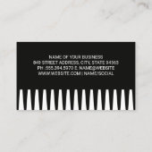 Carte De Visite Logo pour cheveux | Arrière - plan de peigne (Dos)