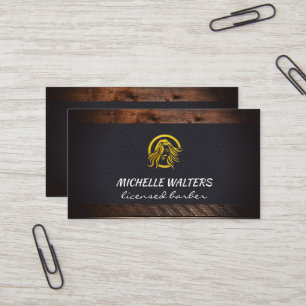 Carte De Visite Logo pour cheveux   Bois de cuir