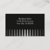 Carte De Visite Logo pour cheveux | Comb | Arrière - plan métalliq (Dos)