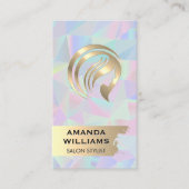 Carte De Visite Logo pour cheveux en or | Iridescente Métallique G (Devant)