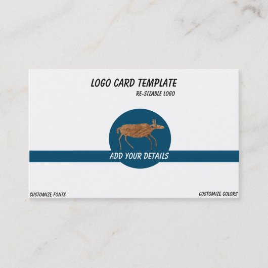 Carte De Visite Logo préhistorique de Furry Moose (Devant)