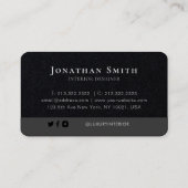 Carte De Visite Logo Premium Black Grey Professionnel sur les médi (Dos)