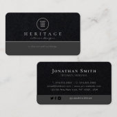 Carte De Visite Logo Premium Black Grey Professionnel sur les médi (Devant / Derrière)