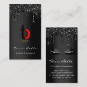 Carte De Visite Logo Professional Black Drift Parties scintillant  (Devant / Derrière)