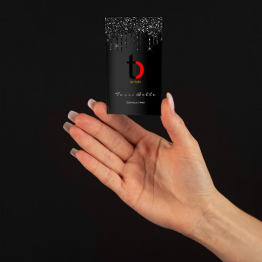 Carte De Visite Logo Professional Black Drift Parties scintillant 