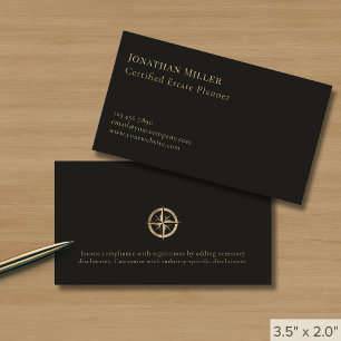 Carte De Visite Logo professionnel Black Gold Compass