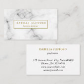 Carte De Visite Logo professionnel blanc féminin du marbre | (Devant / Derrière)