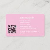 Carte De Visite Logo professionnel Bold Pink Qr Code (Dos)