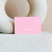 Carte De Visite Logo professionnel Bold Pink Qr Code