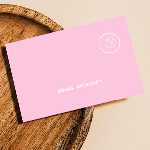 Carte De Visite Logo professionnel Bold Pink Qr Code