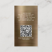 Carte De Visite Logo professionnel brossé métal or code QR (Dos)