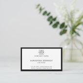 Carte De Visite Logo Professionnel Code QR Noir Et Blanc Moderne (Debout devant)