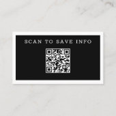 Carte De Visite Logo Professionnel Code QR Noir Et Blanc Moderne (Dos)