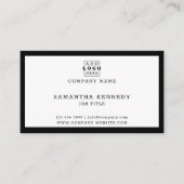 Carte De Visite Logo Professionnel Code QR Noir Et Blanc Moderne (Devant)