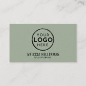 Carte De Visite Logo Professionnel Code QR Vert Sauge (Devant)