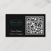 Carte De Visite Logo professionnel de code QR Noir Simple Professi (Devant)