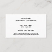 Carte De Visite Logo professionnel de coutume de lutte contre les (Dos)