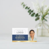 Carte De Visite Logo professionnel de la compagnie QR Marine Gold (Debout devant)