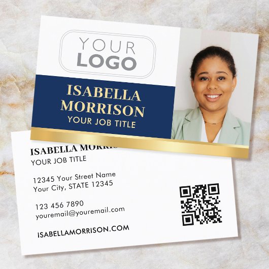Carte De Visite Logo professionnel de la compagnie QR Marine Gold