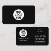 Carte De Visite Logo professionnel de l'entreprise Noir Blanc (Devant / Derrière)