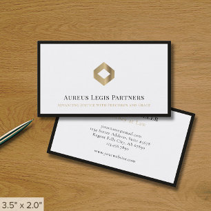 Carte De Visite Logo professionnel de luxe Bordure noire