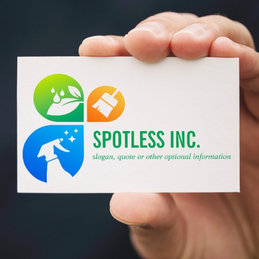 Carte De Visite logo professionnel de services de cleaning