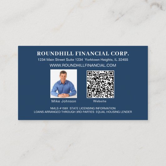 Carte De Visite Logo professionnel d'hypothèque moderne Code QR (Dos)