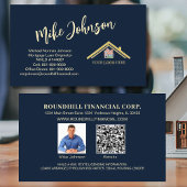 Carte De Visite Logo professionnel d'hypothèque moderne Code QR