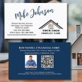 Carte De Visite Logo professionnel d'hypothèque moderne Code QR