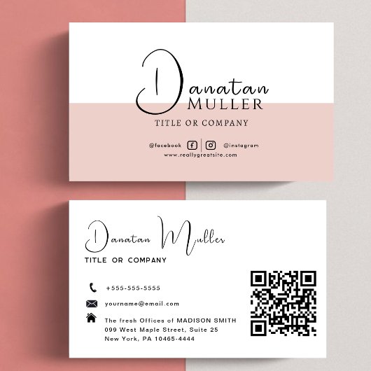 Carte De Visite Logo professionnel du code QR
