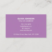 Carte De Visite Logo professionnel du code QR | Aquarelle violette (Dos)