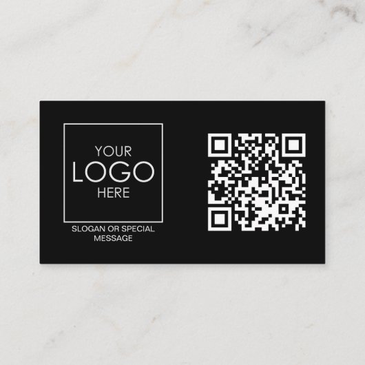 Carte De Visite Logo professionnel du code QR avant et arrière (Dos)