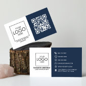 Carte De Visite Logo professionnel du code QR avant et arrière