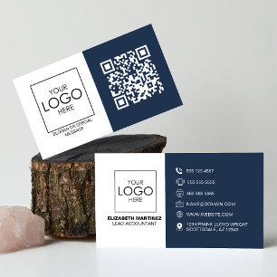 Carte De Visite Logo professionnel du code QR avant et arrière