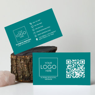 Carte De Visite Logo professionnel du code QR avant et arrière