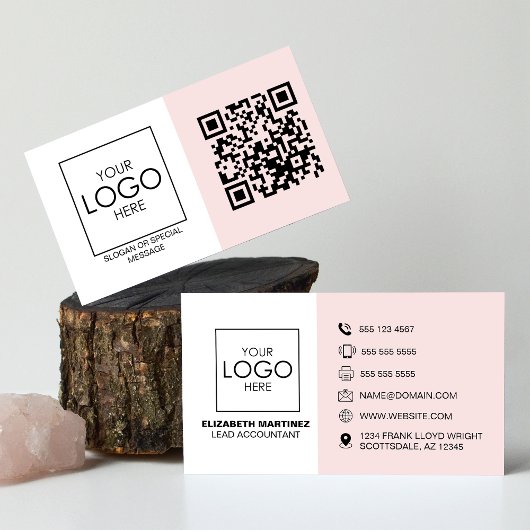 Carte De Visite Logo professionnel du code QR avant et arrière