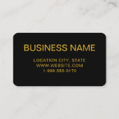 Carte De Visite Logo professionnel du code QR | Black Gold (Dos)