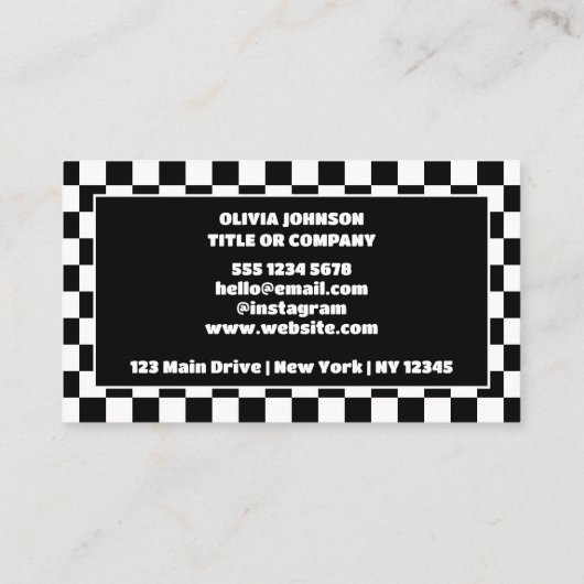 Carte De Visite Logo professionnel du code QR | Black Retro Profes (Dos)