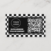 Carte De Visite Logo professionnel du code QR | Black Retro Profes (Devant)
